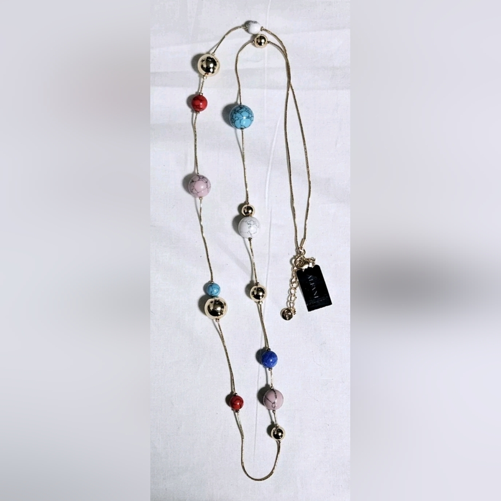 Alfani Gold Necklace with Multicolor Beads